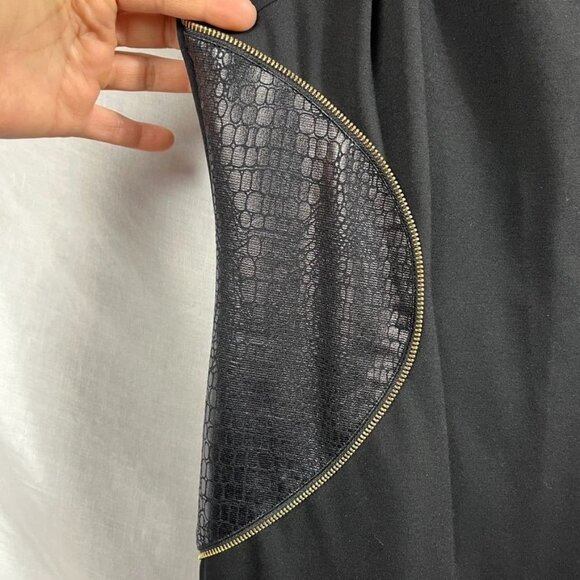 Cache Y2K Bodycon Dress Womens 14 Snakeskin Zipper Edge Curvy Punk Going Out - Picture 6 of 15